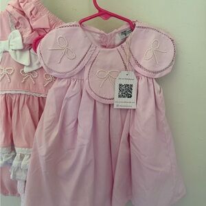 Pink Pearl Bow skirted bubble